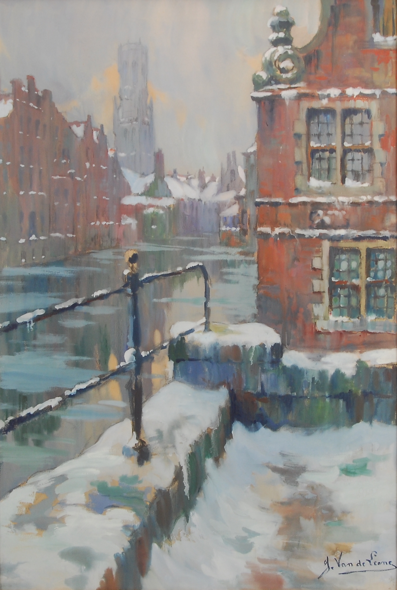 Vue hivernale de Bruges